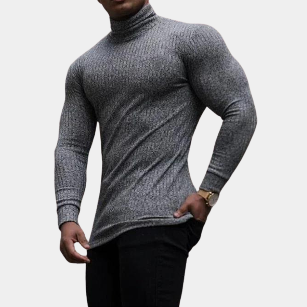 Men’s Ribbed Turtleneck Sweater | Slim Fit | Warm & Stylish