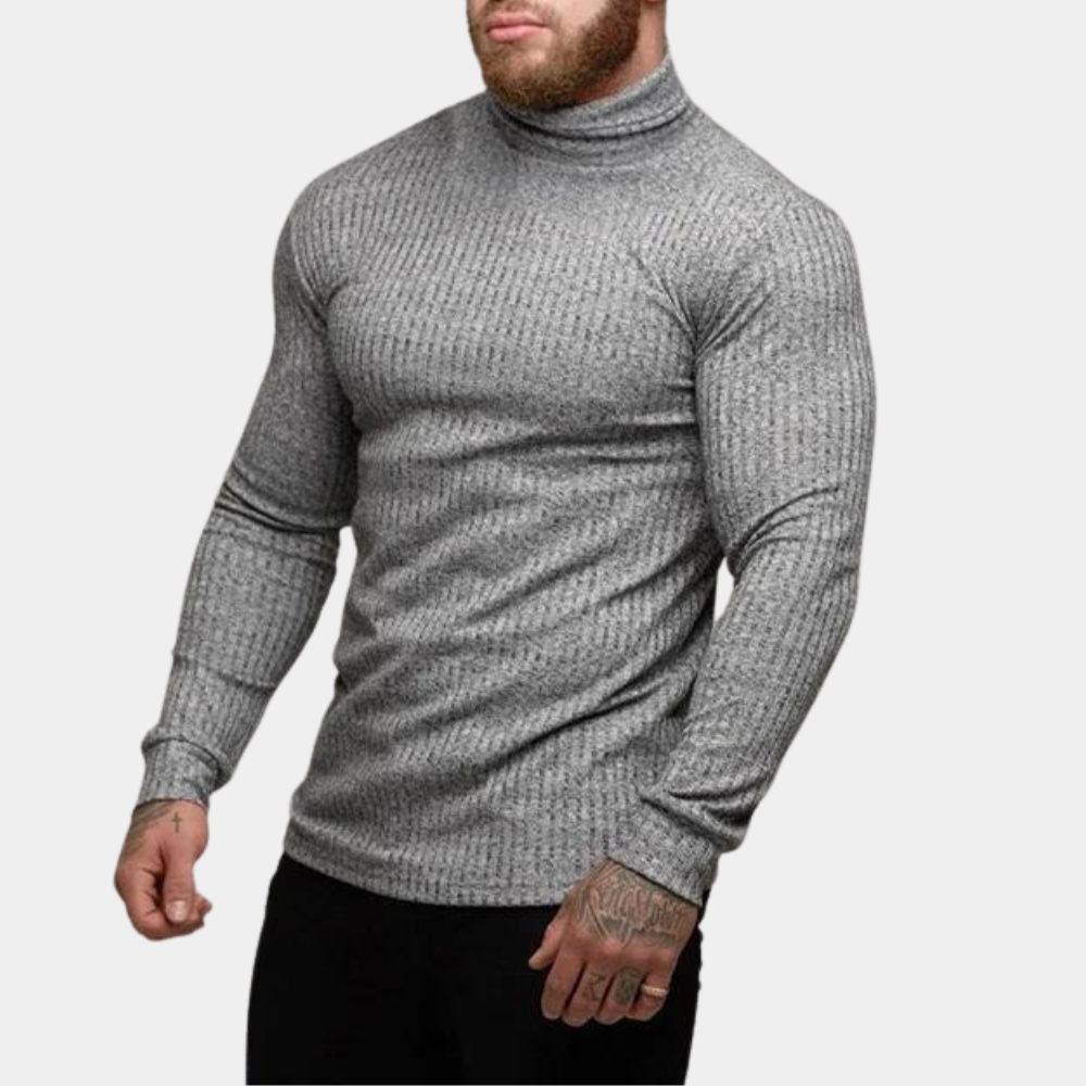 Men’s Ribbed Turtleneck Sweater | Slim Fit | Warm & Stylish