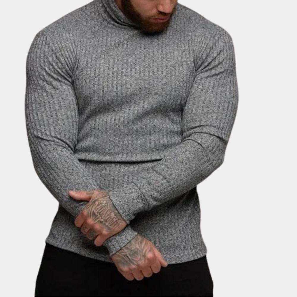 Men’s Ribbed Turtleneck Sweater | Slim Fit | Warm & Stylish