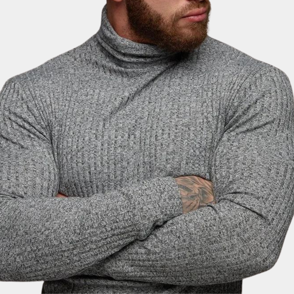 Men’s Ribbed Turtleneck Sweater | Slim Fit | Warm & Stylish