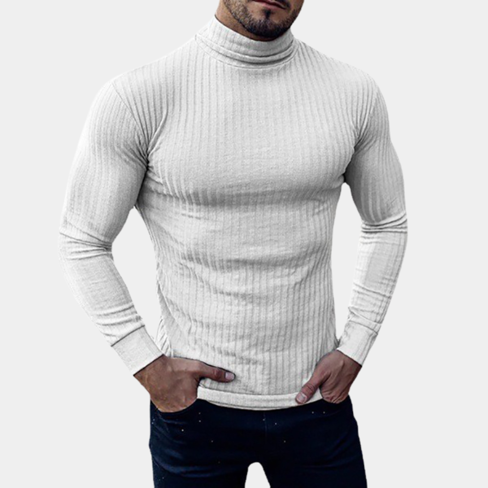 Men’s Ribbed Turtleneck Sweater | Slim Fit | Warm & Stylish