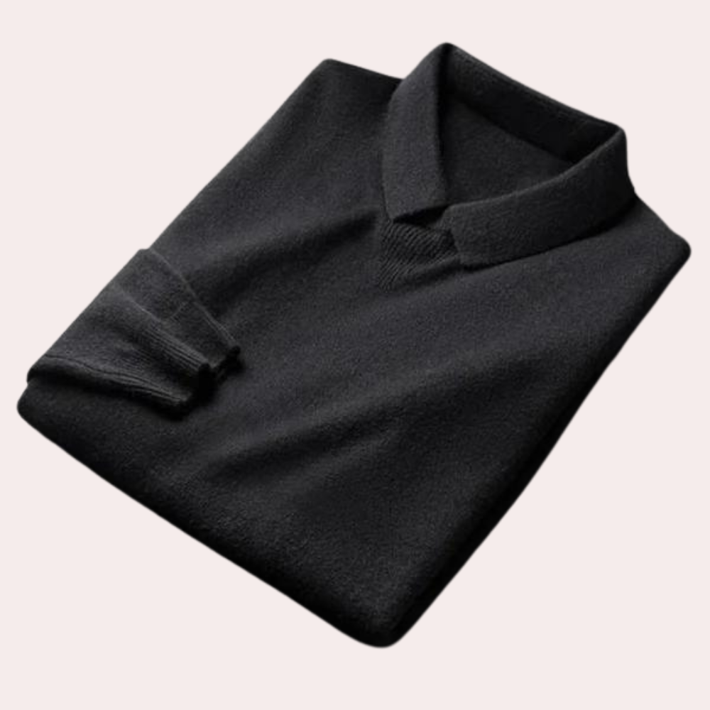 Men’s Long-Sleeve Polo Sweater | Classic & Stylish | Soft Knit Comfort