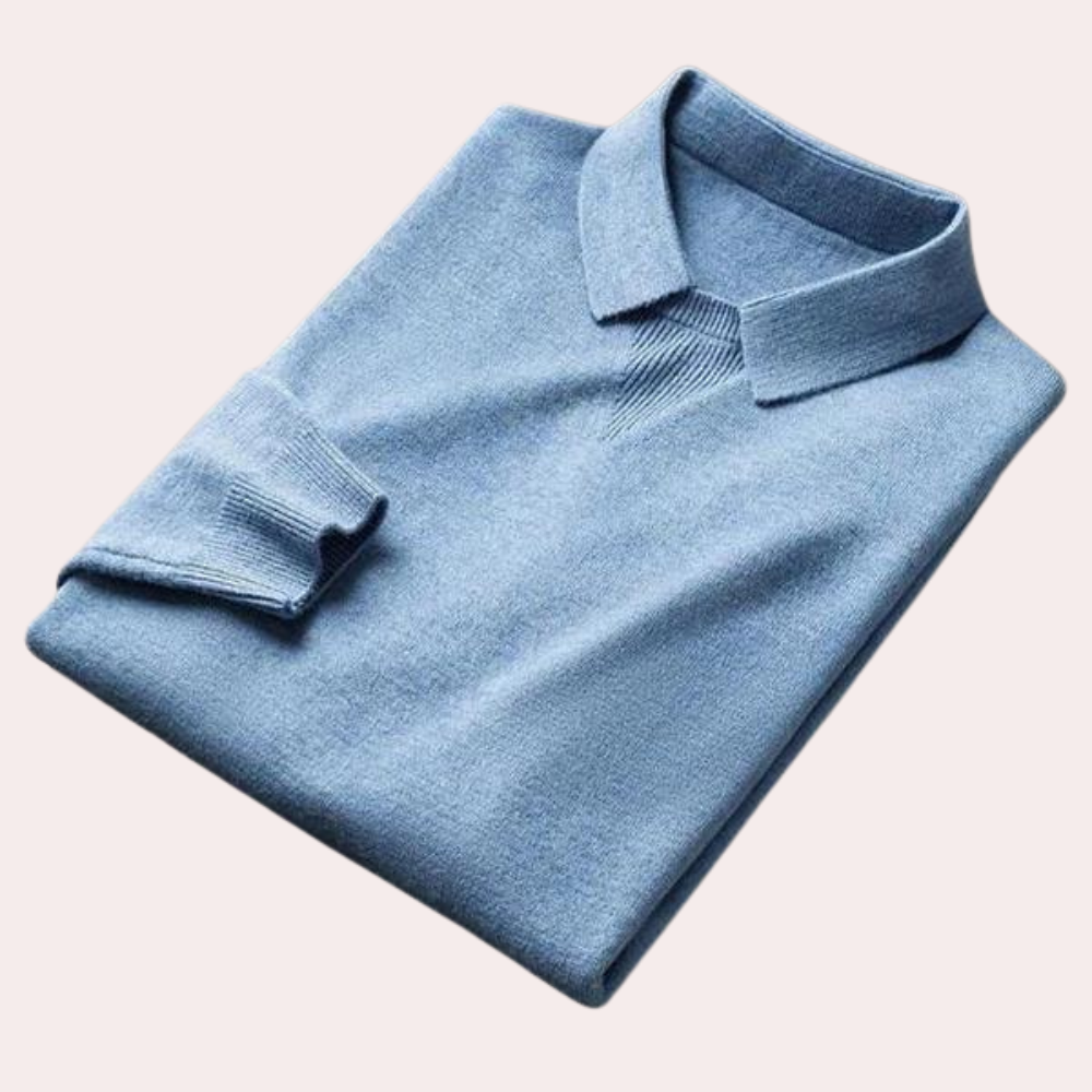 Men’s Long-Sleeve Polo Sweater | Classic & Stylish | Soft Knit Comfort