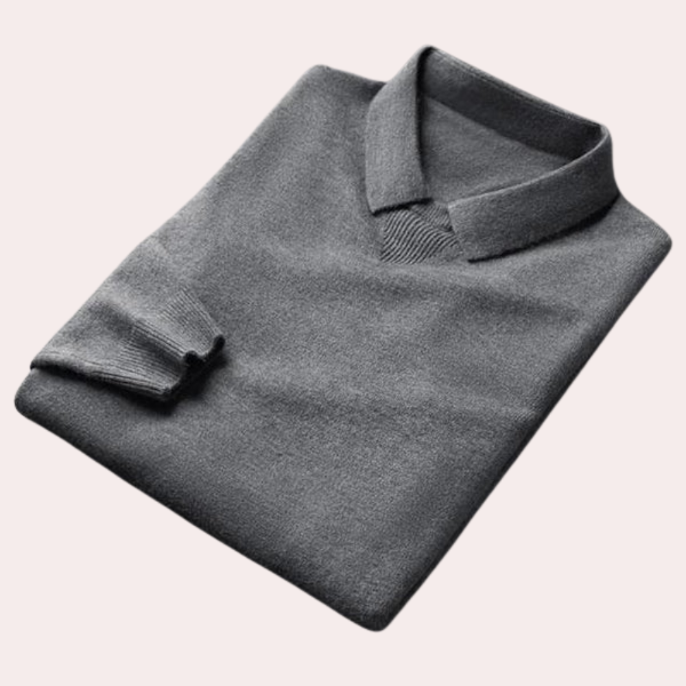 Men’s Long-Sleeve Polo Sweater | Classic & Stylish | Soft Knit Comfort