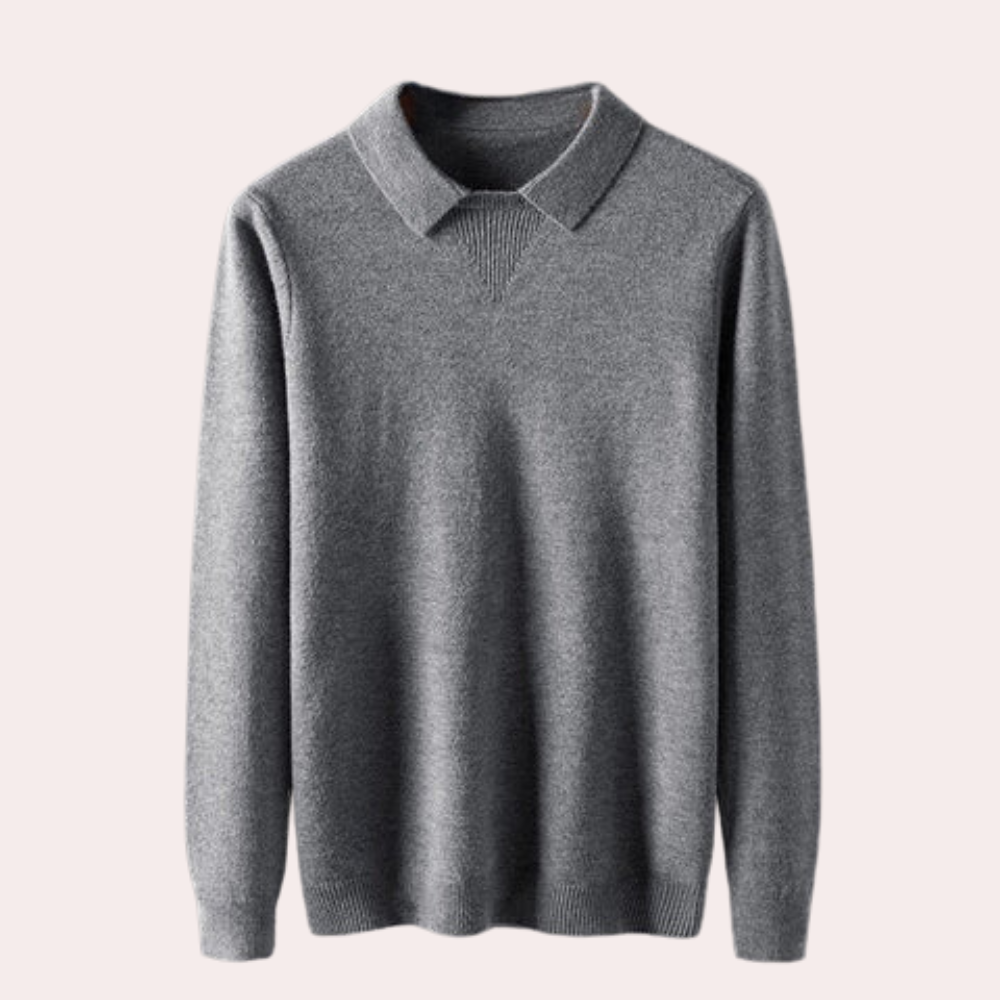 Men’s Long-Sleeve Polo Sweater | Classic & Stylish | Soft Knit Comfort