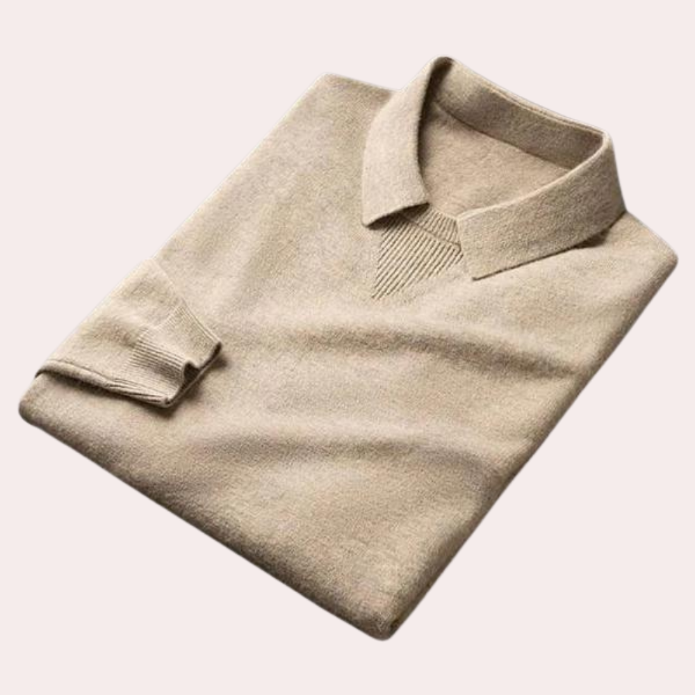 Men’s Long-Sleeve Polo Sweater | Classic & Stylish | Soft Knit Comfort