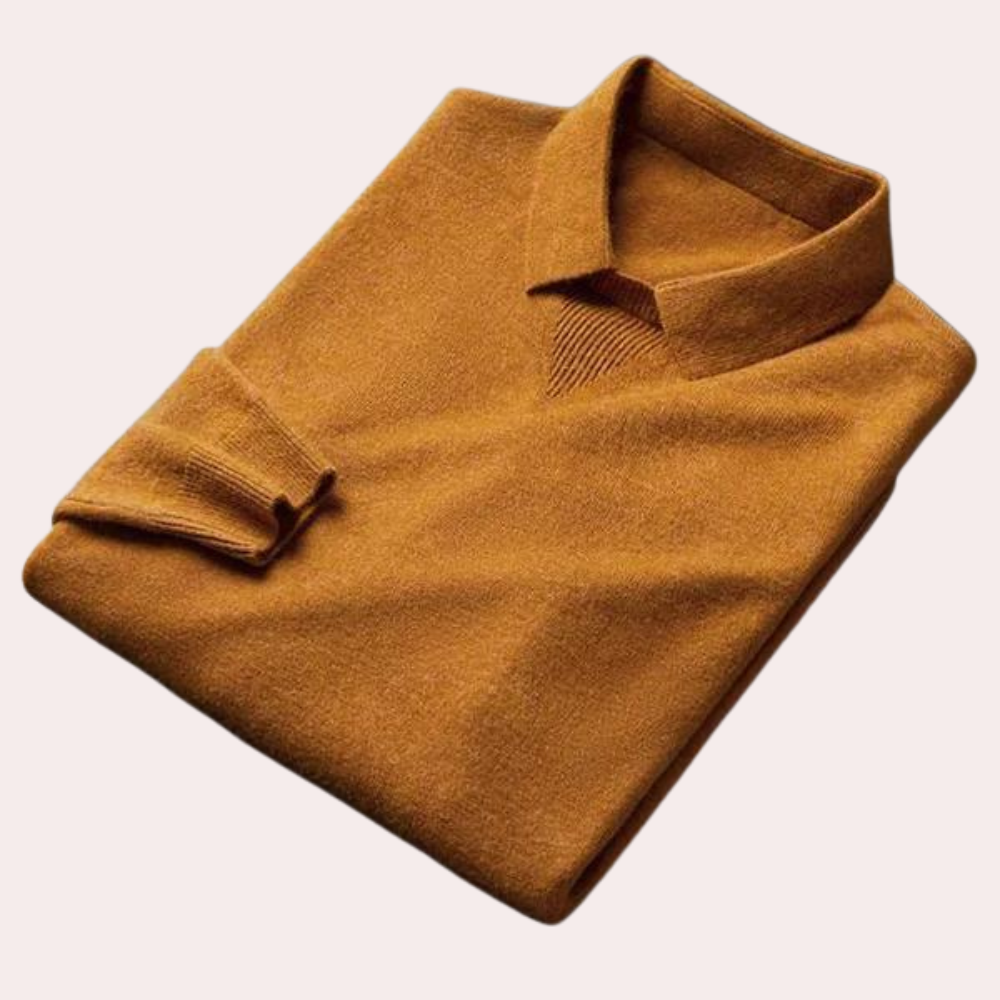 Men’s Long-Sleeve Polo Sweater | Classic & Stylish | Soft Knit Comfort