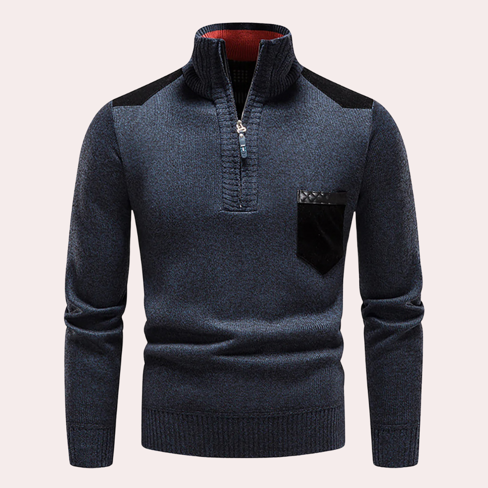 Men’s Quarter-Zip Knit Sweater | Warm & Stylish | Outdoor-Inspired Design