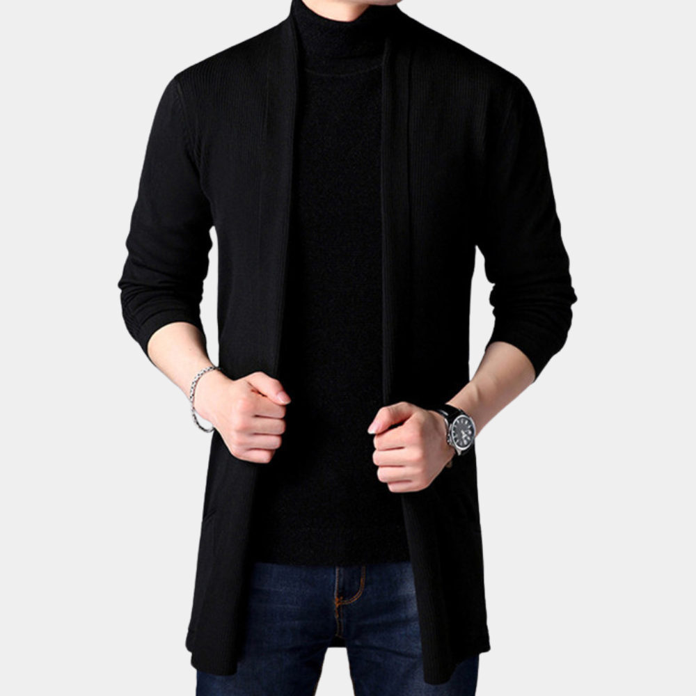 Men’s Longline Open-Front Cardigan | Lightweight & Stylish | Modern Layering Essential