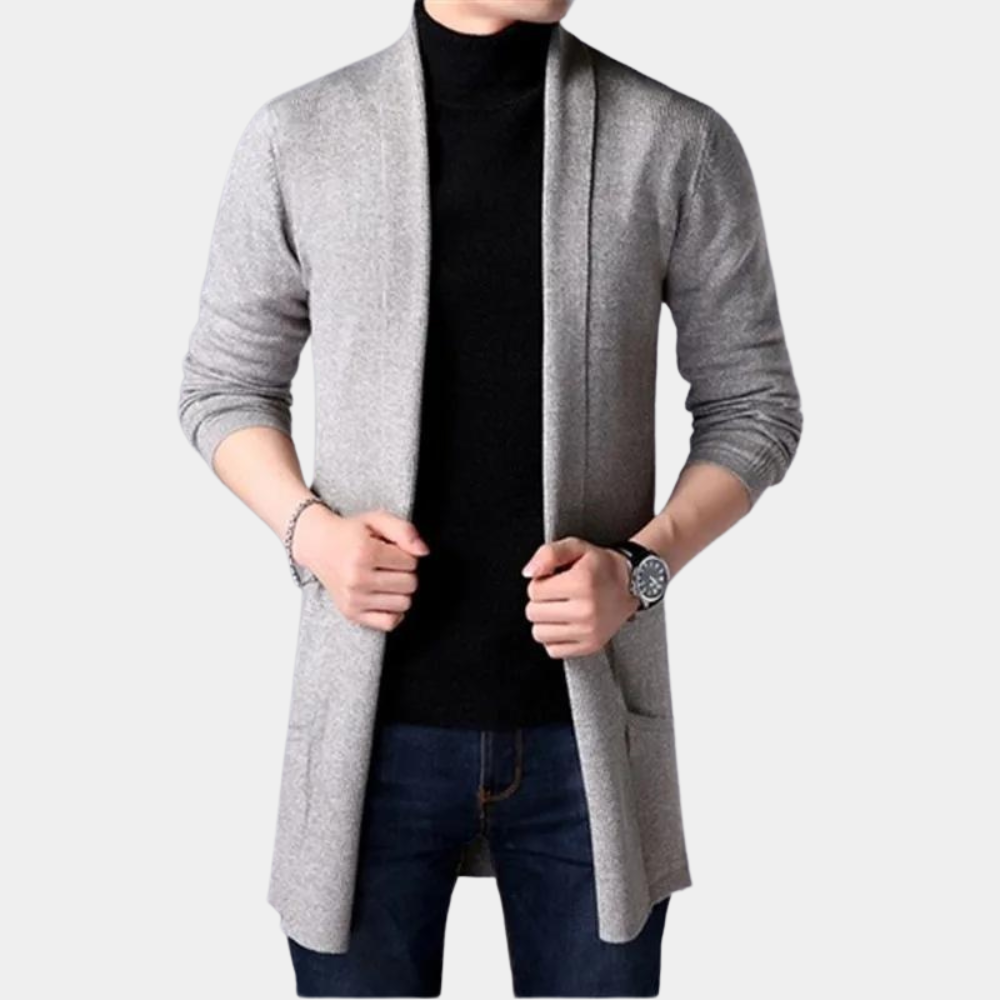 Men’s Longline Open-Front Cardigan | Lightweight & Stylish | Modern Layering Essential