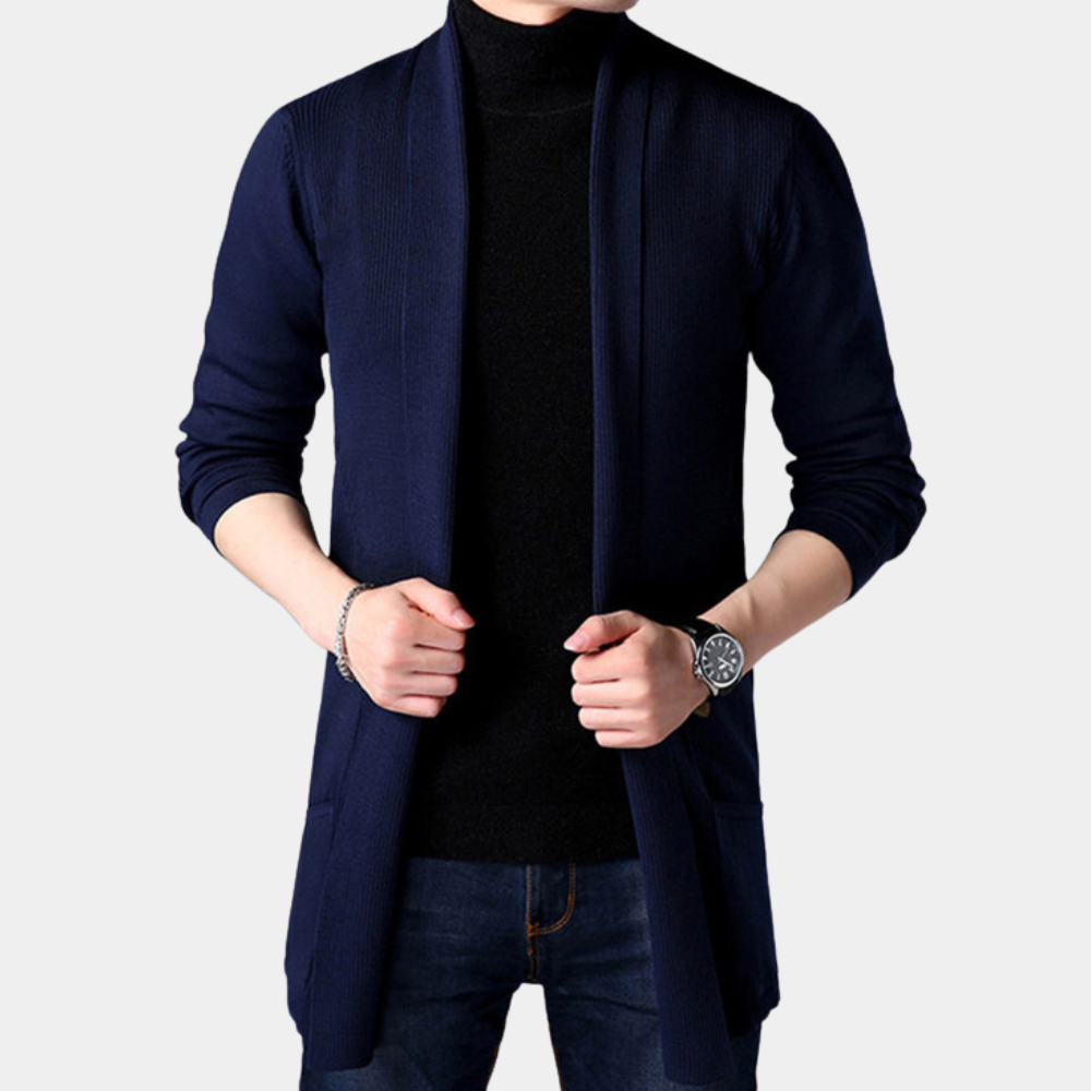 Men’s Longline Open-Front Cardigan | Lightweight & Stylish | Modern Layering Essential