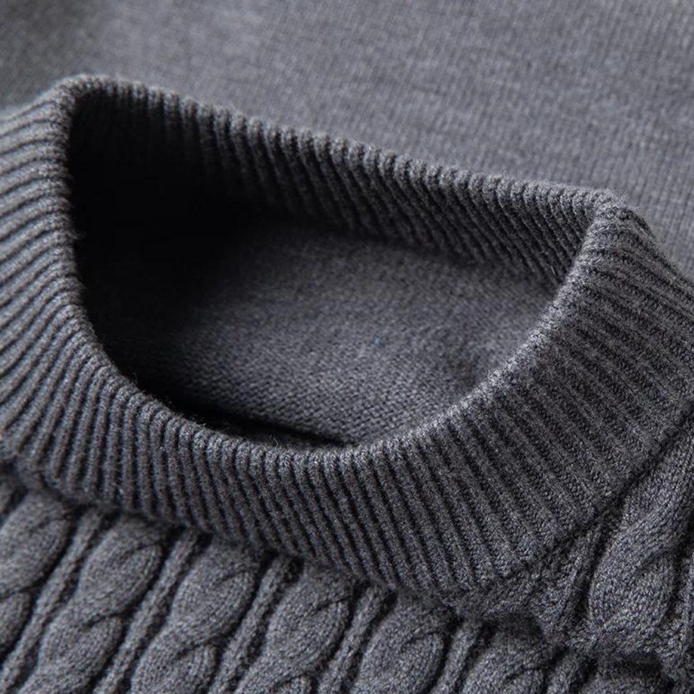 Men’s Cable-Knit Crewneck Sweater | Stylish & Warm | Modern Striped Detail