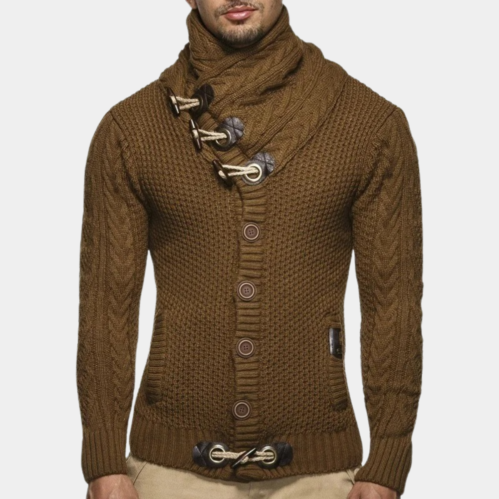 Men’s Chunky Knit Toggle Cardigan | Warm & Stylish | Statement Winter Wear