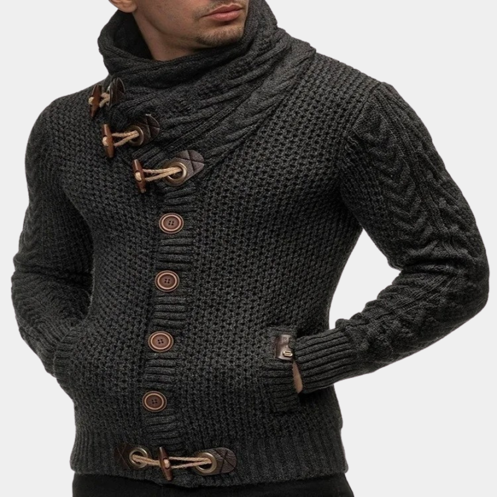 Men’s Chunky Knit Toggle Cardigan | Warm & Stylish | Statement Winter Wear