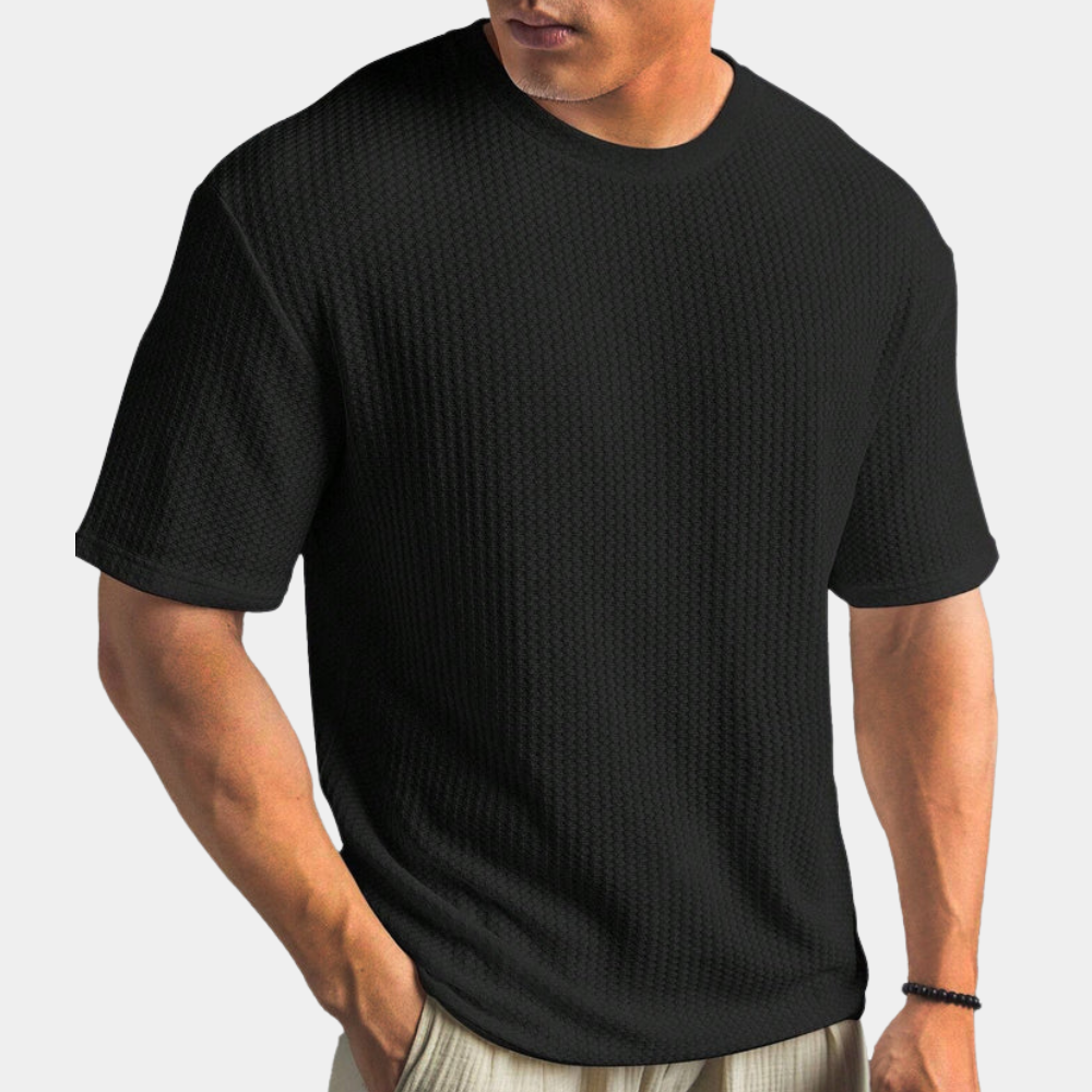 Men’s Waffle-Knit T-Shirt | Short Sleeve | Soft & Stylish