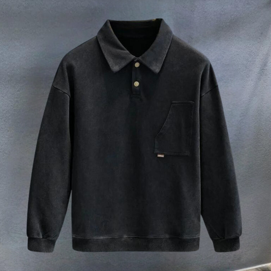 Men’s Vintage Polo Sweatshirt | Relaxed Fit | Casual & Stylish