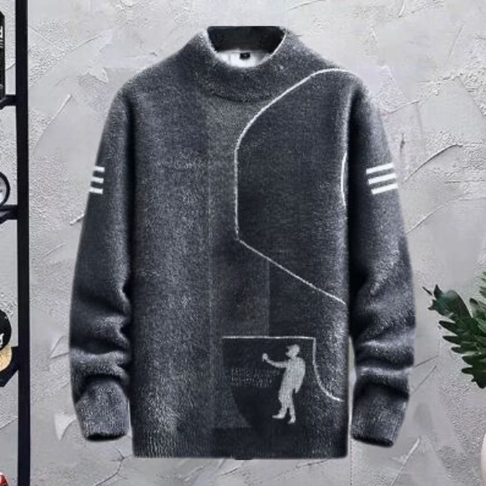 Men’s Asymmetrical Knit Sweater | Modern & Artistic | Unique Statement Piece