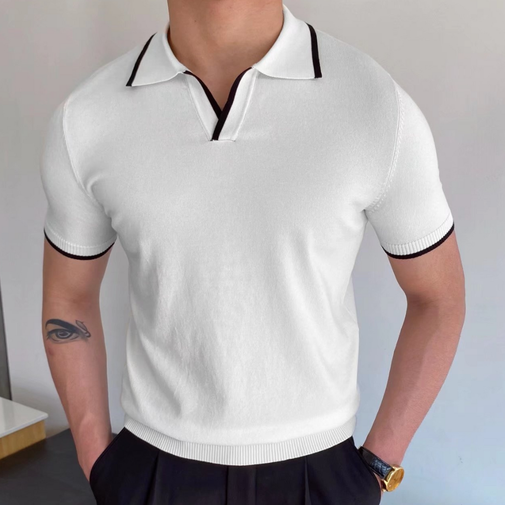 Men’s Knitted Polo Shirt | Short Sleeve | Retro & Stylish