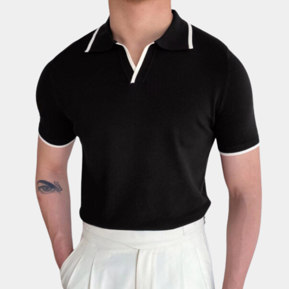 Men’s Knitted Polo Shirt | Short Sleeve | Retro & Stylish