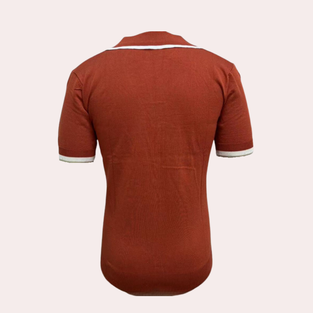 Men’s Knitted Polo Shirt | Short Sleeve | Retro & Stylish