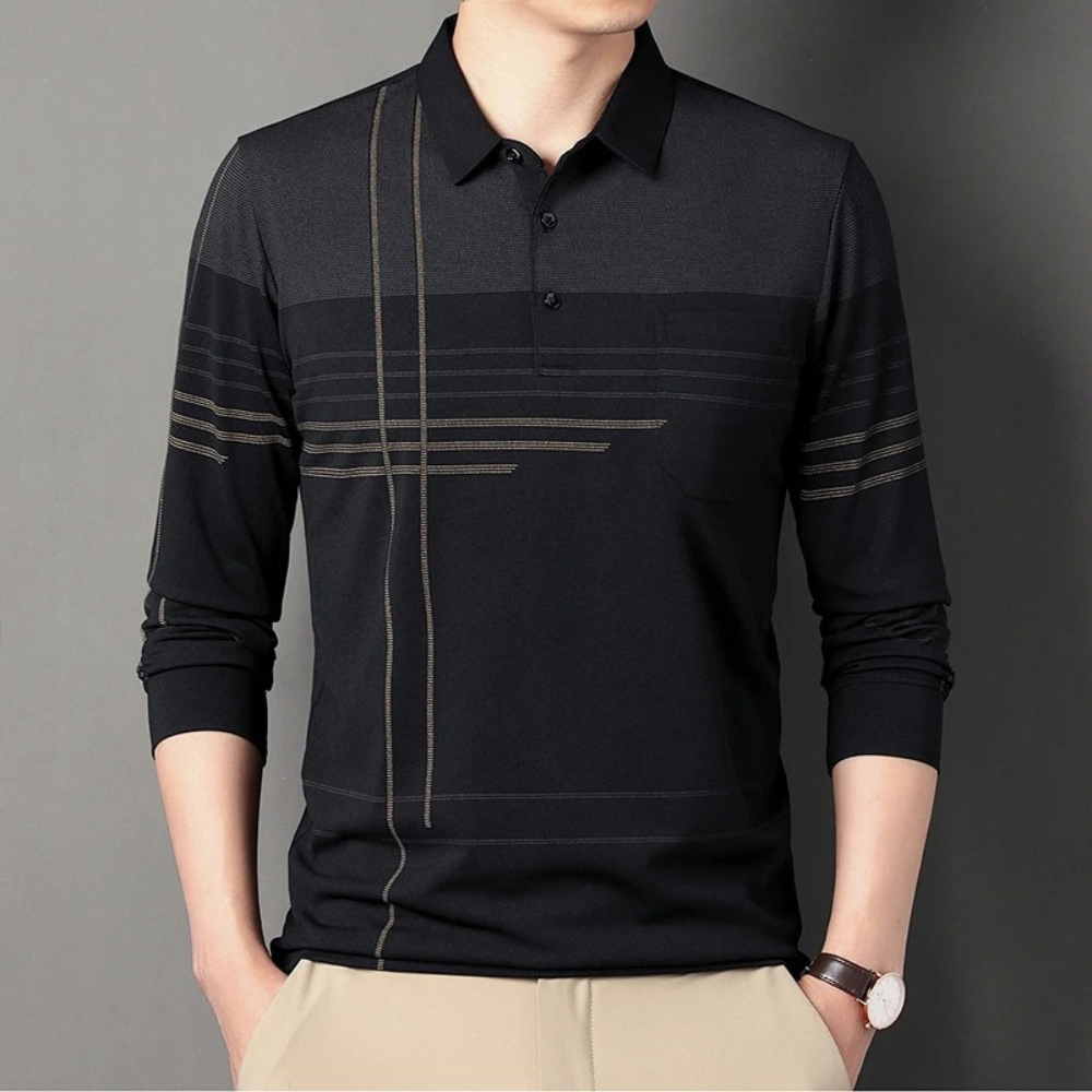 Men’s Long-Sleeve Polo Shirt | Modern & Stylish | Smart-Casual Essential