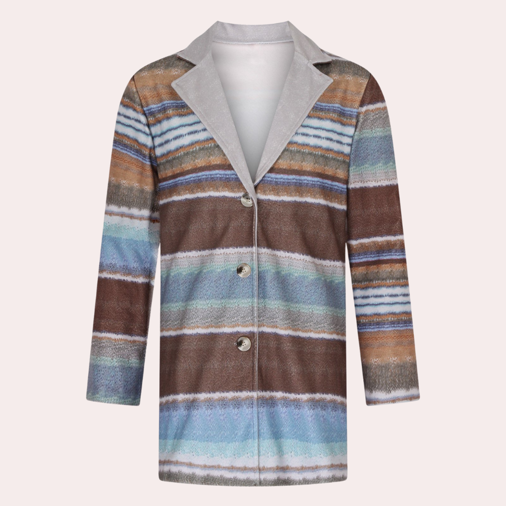 Men’s Striped Knitted Cardigan Coat | Long Sleeve | Warm & Stylish