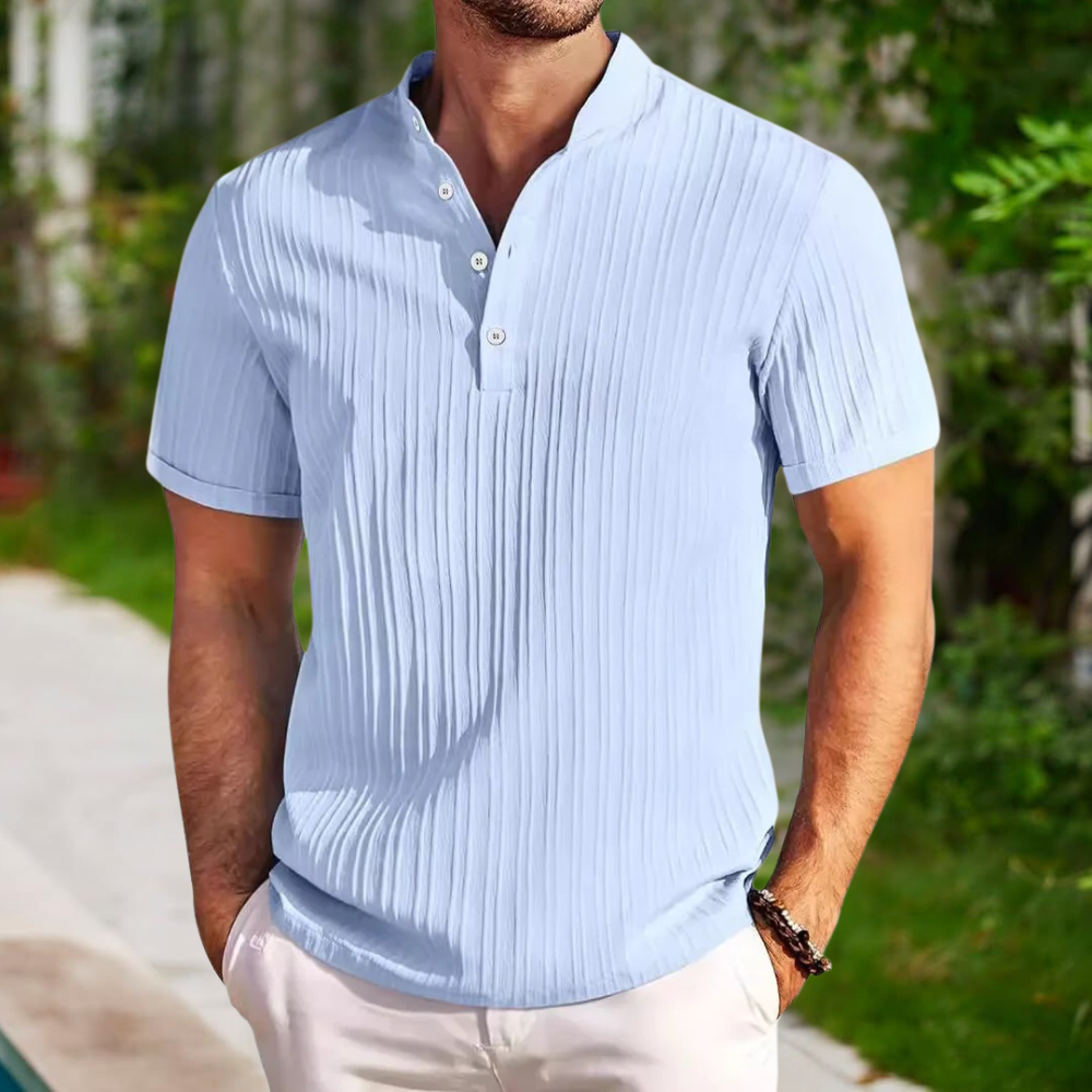 Ribbed Knit Polo Shirt | Soft & Breathable | Modern Elegance