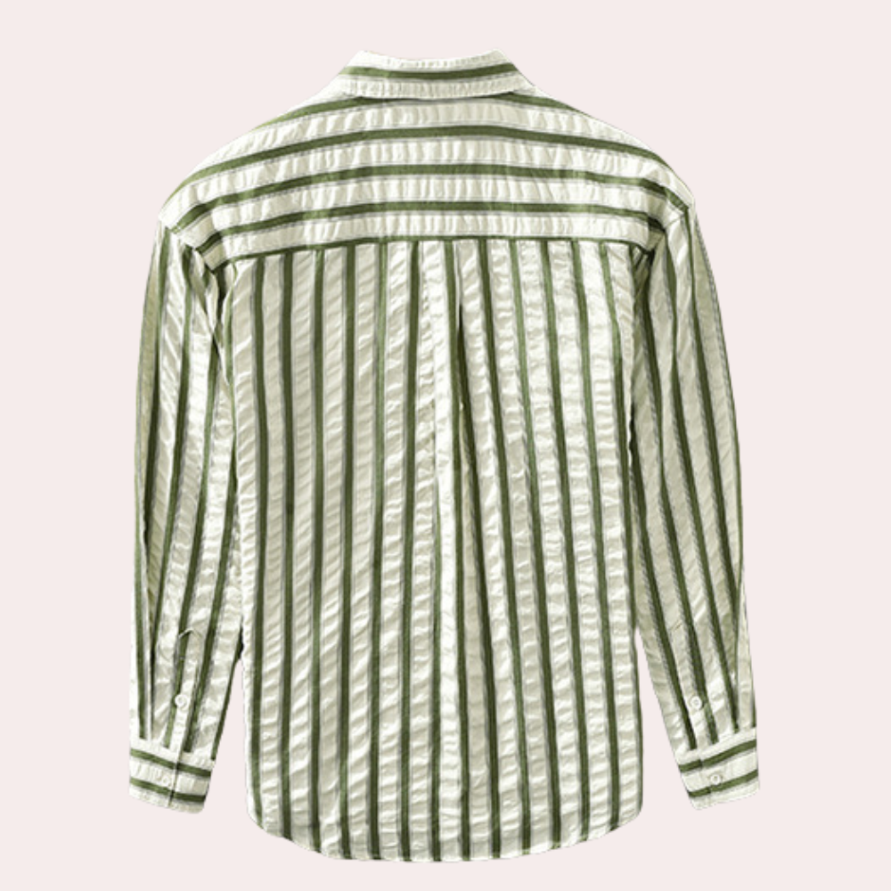 Men’s Striped Shirt | Long Sleeve | Contrast Pocket & Stylish