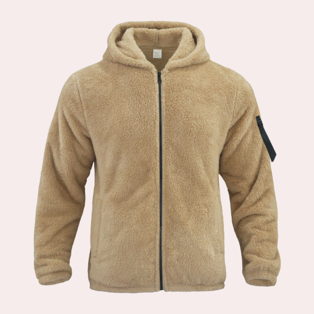 Men’s Plush Fleece Hoodie Jacket | Ultra-Warm & Cozy | Casual Streetwear