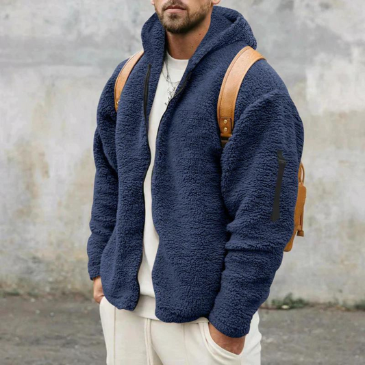 Men’s Plush Fleece Hoodie Jacket | Ultra-Warm & Cozy | Casual Streetwear