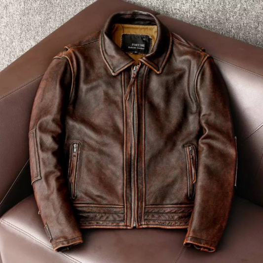 Vintage Leather Jacket | Timeless & Stylish | Classic Fit