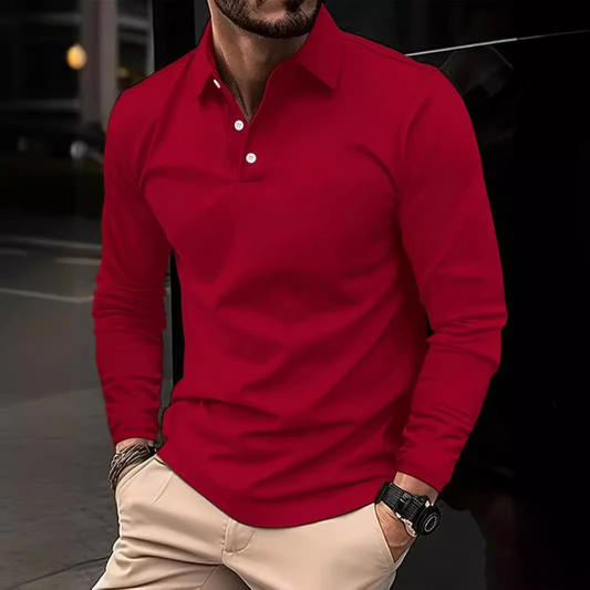 Men’s Long-Sleeve Polo Shirt | Slim Fit | Elegant & Comfortable