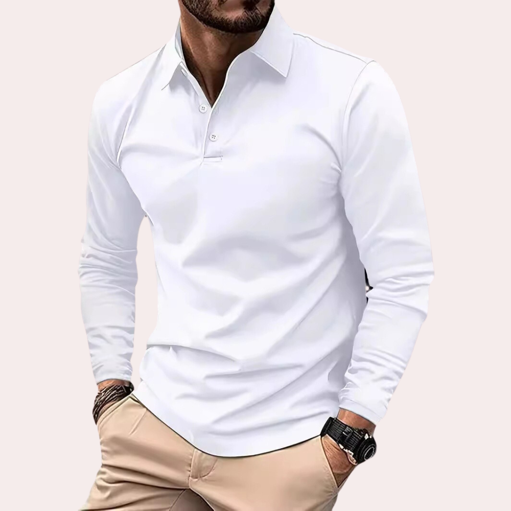 Men’s Long-Sleeve Polo Shirt | Slim Fit | Elegant & Comfortable