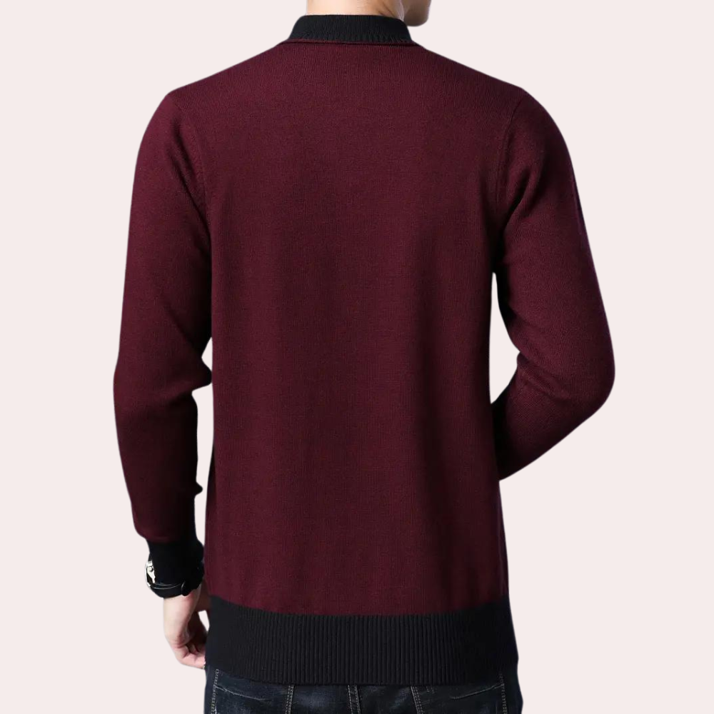 Men’s V-Neck Knit Sweater | Elegant & Comfortable | Smart-Casual Style