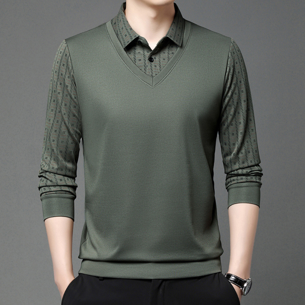 Men’s Long-Sleeve Polo Sweater | Elegant & Comfortable | Smart-Casual Knitwear