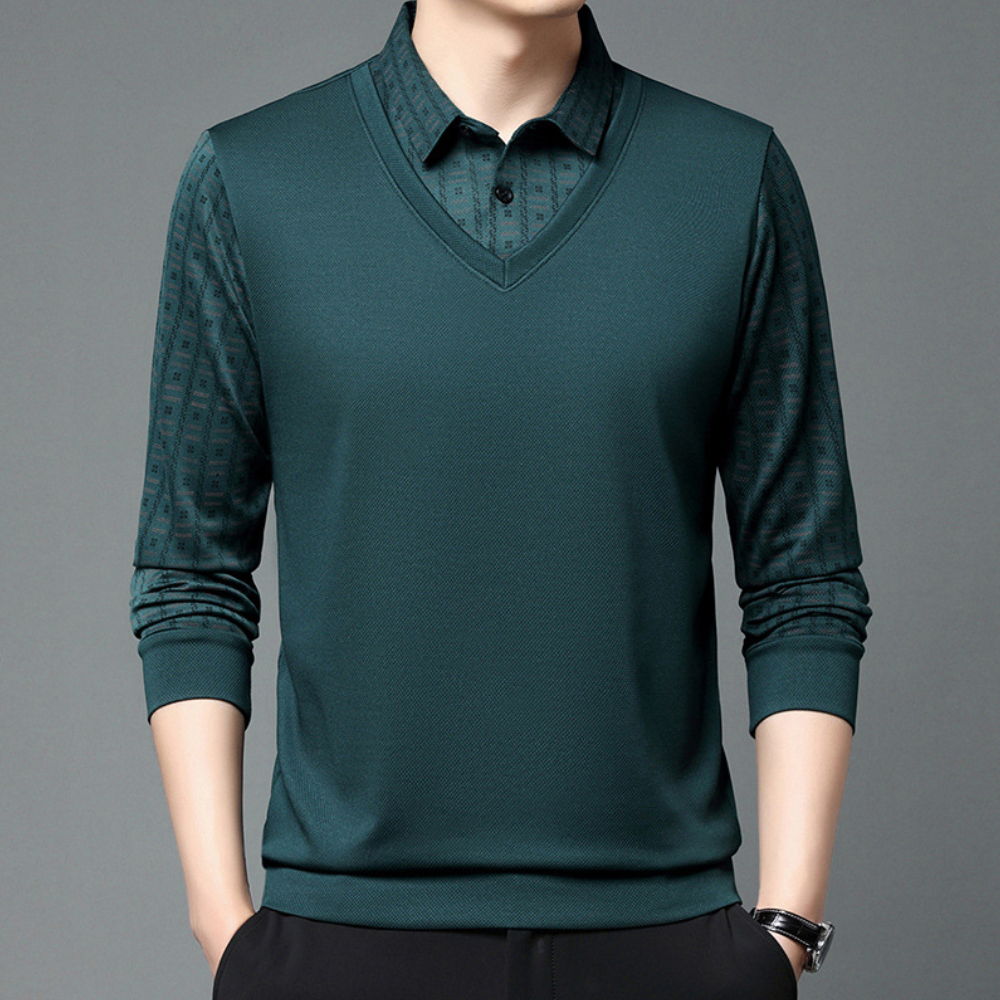 Men’s Long-Sleeve Polo Sweater | Elegant & Comfortable | Smart-Casual Knitwear