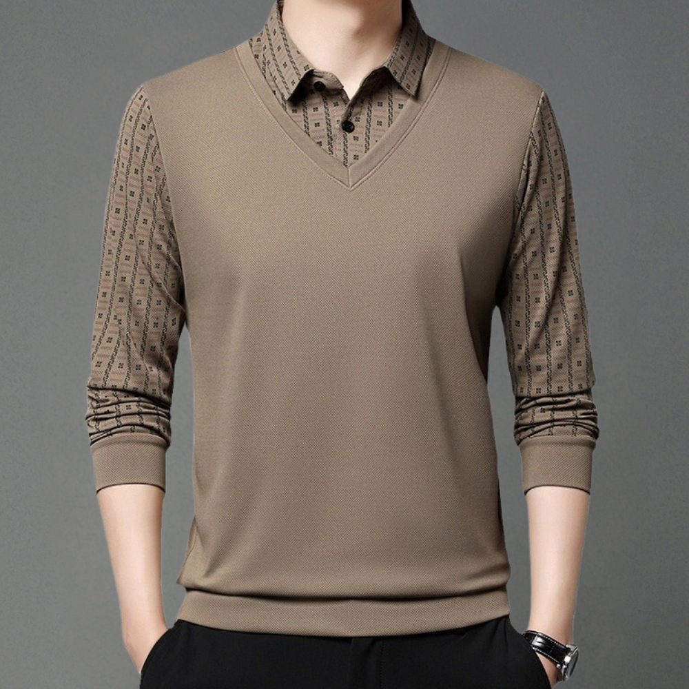 Men’s Long-Sleeve Polo Sweater | Elegant & Comfortable | Smart-Casual Knitwear