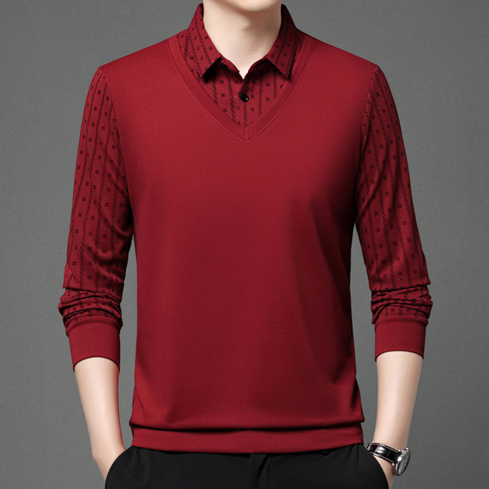 Men’s Long-Sleeve Polo Sweater | Elegant & Comfortable | Smart-Casual Knitwear