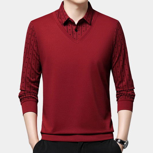 Men’s Long-Sleeve Polo Sweater | Elegant & Comfortable | Smart-Casual Knitwear