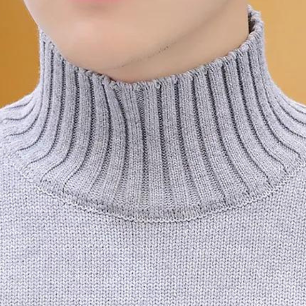 Men’s Color-Block Turtleneck Sweater | Warm & Trendy | Modern Knitwear