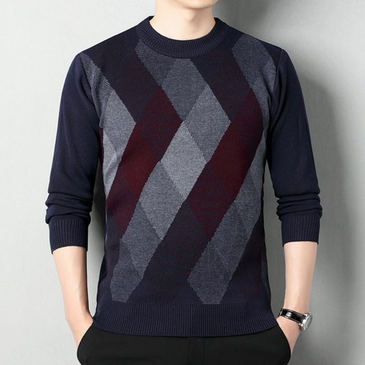 Argyle Knit Sweater | Classic Elegance | Soft & Stylish