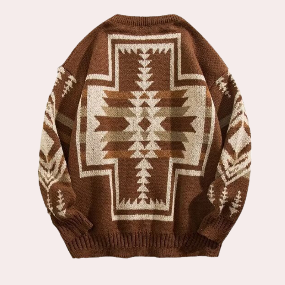 Tribal Sleeve Knit Sweater | Vintage & Cozy | Boho-Inspired