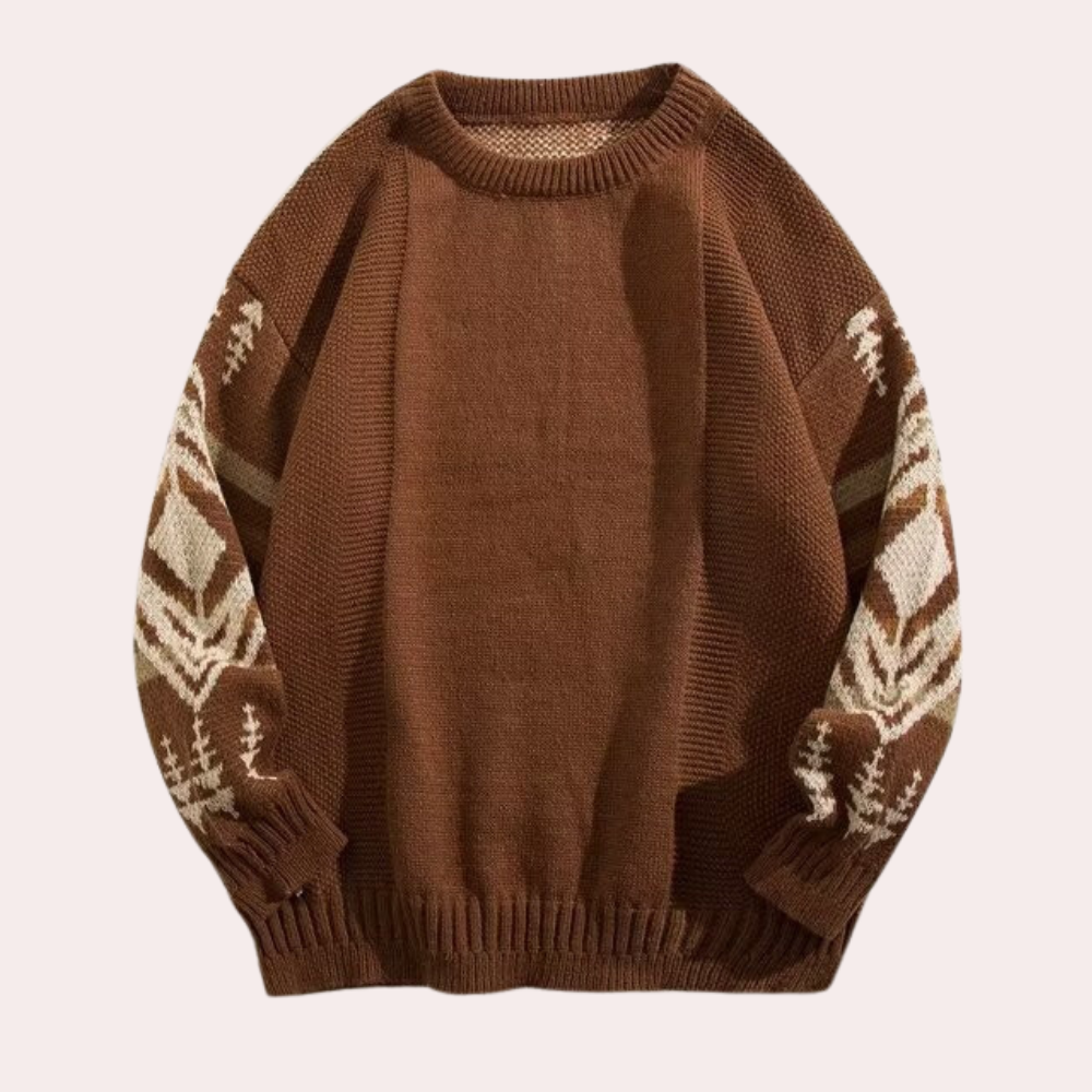 Tribal Sleeve Knit Sweater | Vintage & Cozy | Boho-Inspired