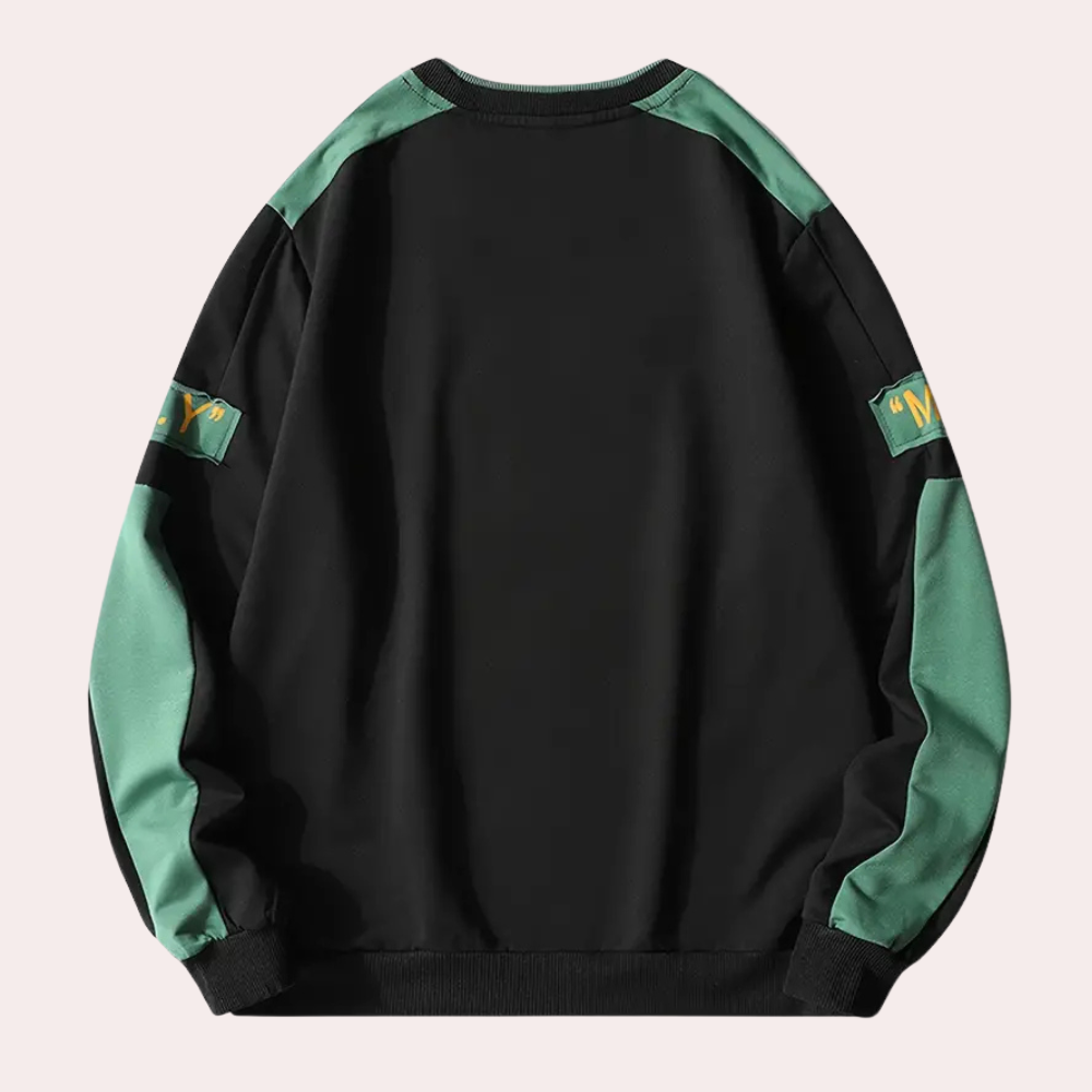 Color Block Patchwork Sweatshirt | Sporty & Trendy | Casual Streetwear