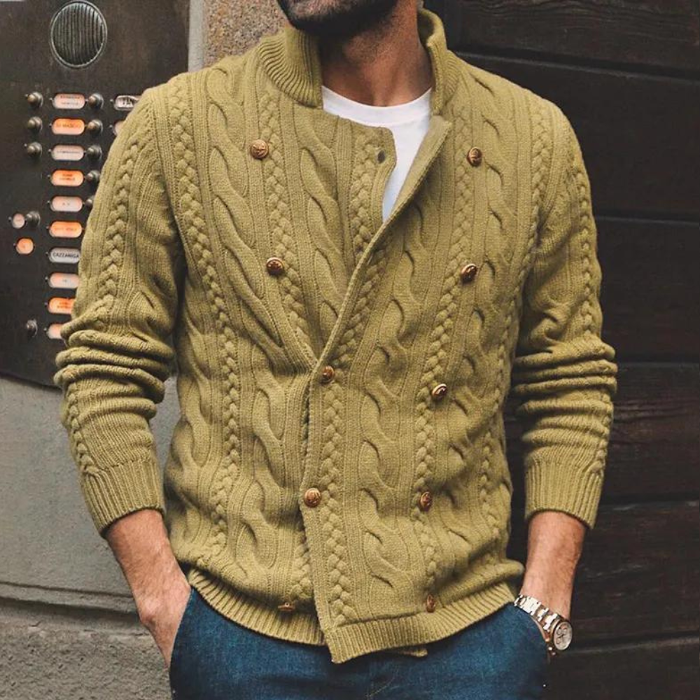 Double-Breasted Cable Knit Cardigan | Elegant & Cozy | Timeless Design