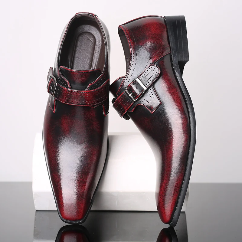 Patent Leather Monk Strap Shoes | Elegant & Stylish | Formal