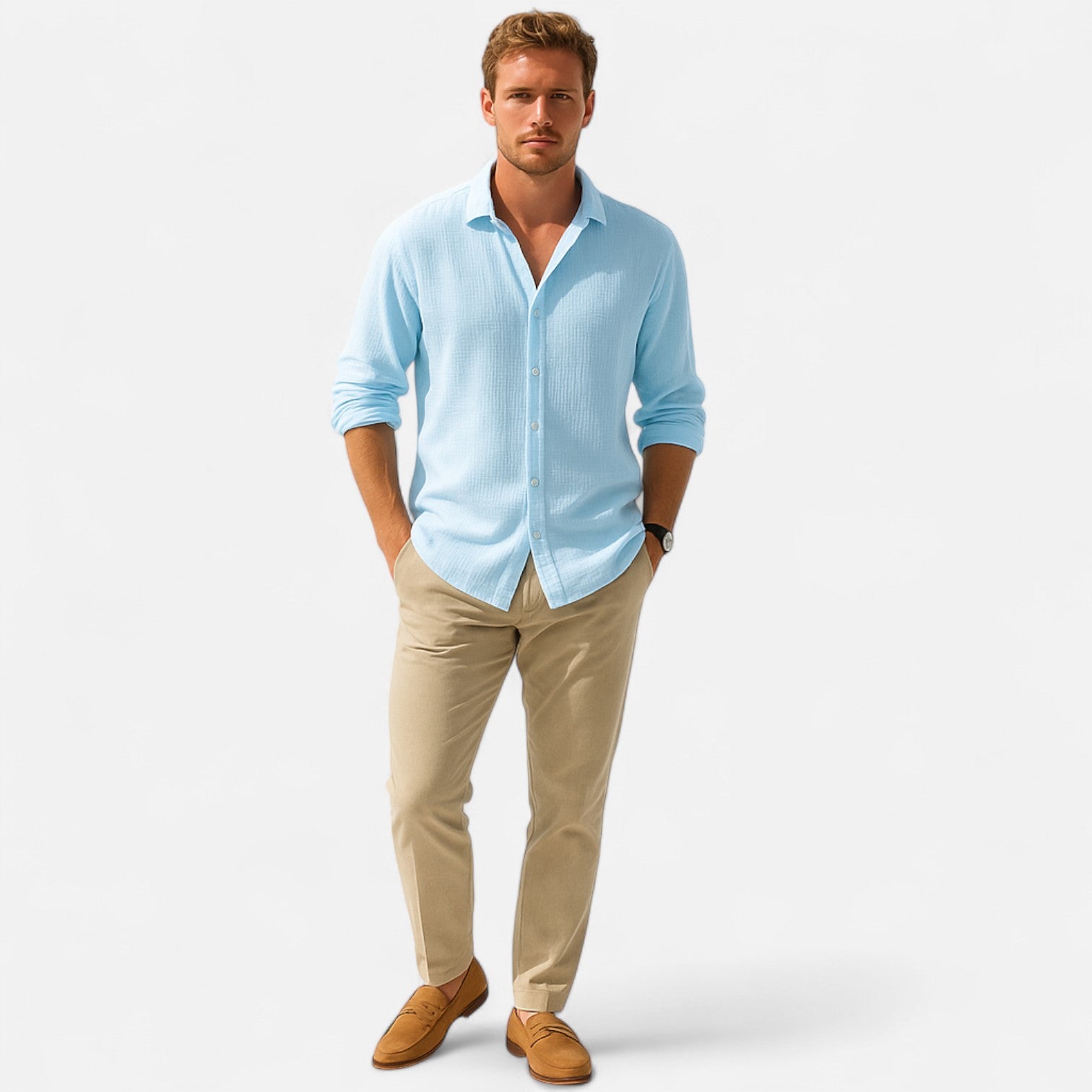 The Gentleman’s Brand | Button-Up Shirt – Men’s Long Sleeve Smart Cotton Shirt for Formal or Casual Office Wear