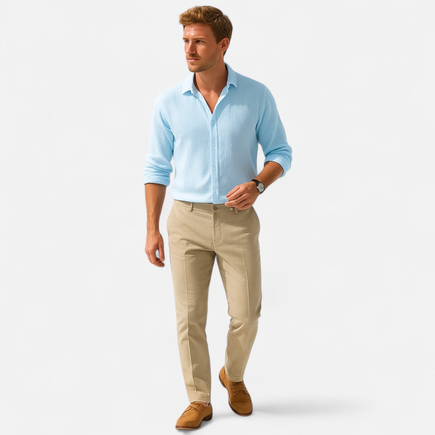 The Gentleman’s Brand | Button-Up Shirt – Men’s Long Sleeve Smart Cotton Shirt for Formal or Casual Office Wear