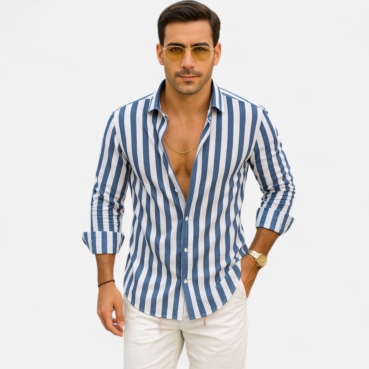 The Gentleman’s Brand | The Vittorio Striped Summer Shirt – Italian Linework, Air-Light Refinement