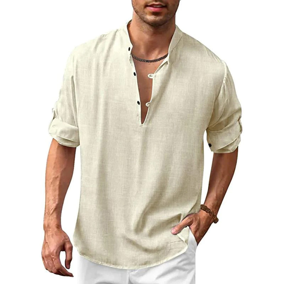 Linen V-Neck Shirt | Lightweight | Casual Summer Wear